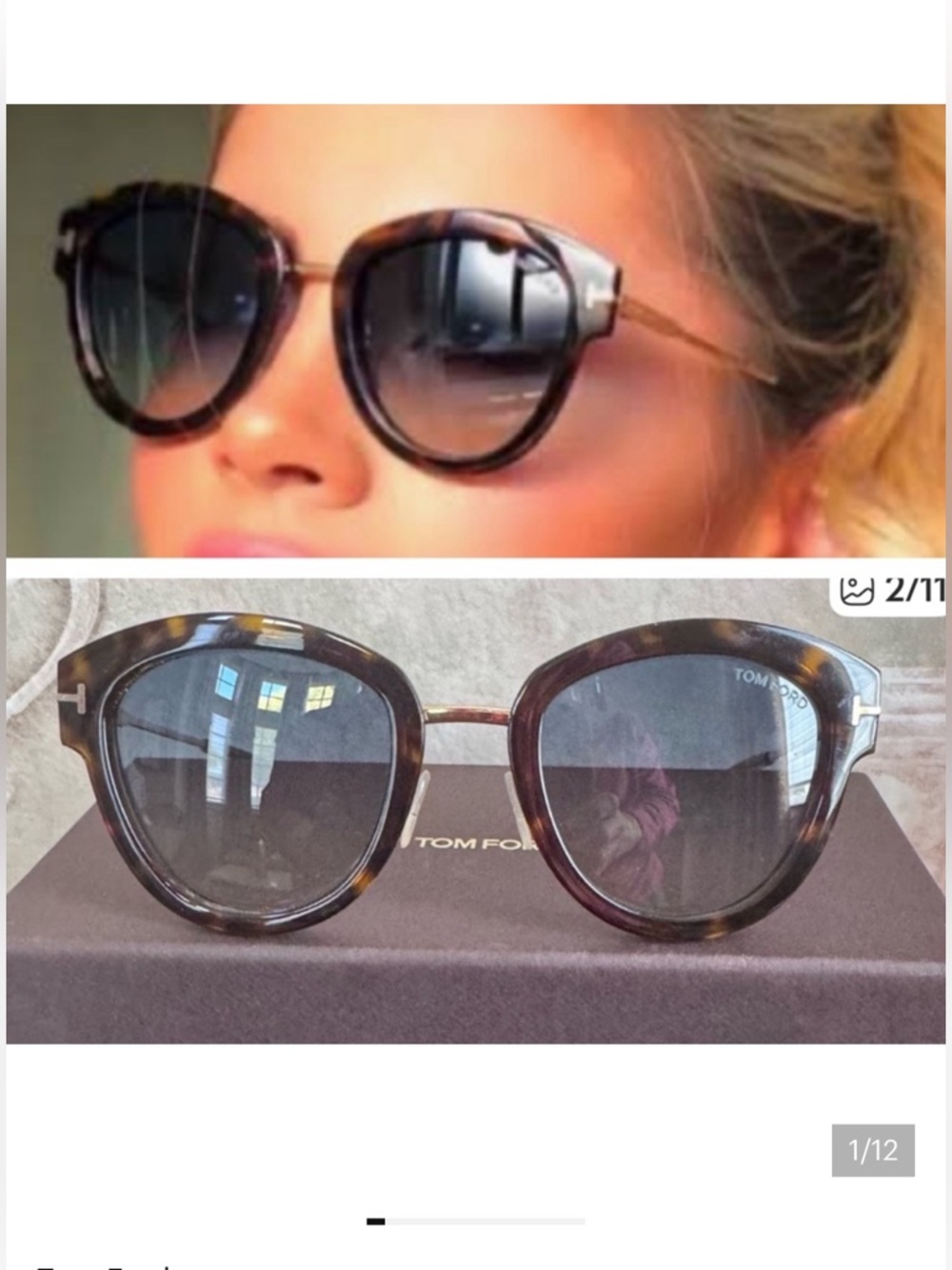TOM FORD MIA COMPLETE SET SUNGLASSES CASE BOX DUST  CLOTH MADE IN ITALY